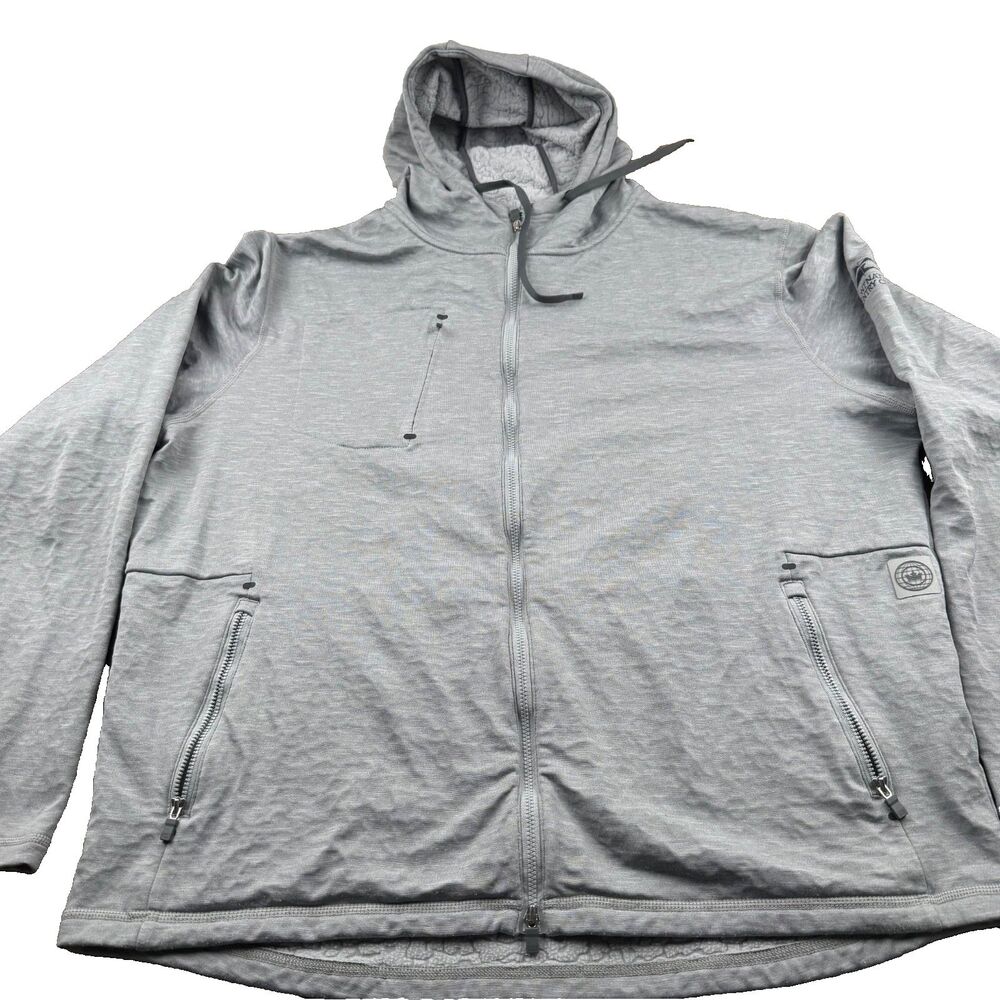 Peter Millar Gale Performance Full Zip Hoodie Sweatshirt Men's XL Gray Logo